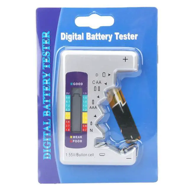 Alt view image 7 of 7 - Digital Battery Tester with LCD Display, Universal Battery Capacity Analyzer and Checker for AA/AAA/C/D/9V 1.5V Batteries