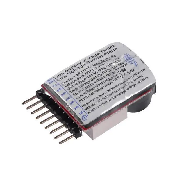 Alt view image 7 of 7 - Lipo Battery Checker,4Pack RC Lipo Battery Voltage Detector with Low Voltage Buzzer Alarm and LED Indicator,for 1S-8S Iithium Battery 1655