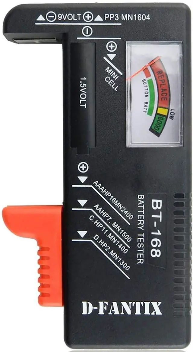 Main image of Battery Tester, Universal Battery Checker Small Battery Testers for AAA AA C D 9V 1.5V Button Cell Household Batteries Model BT-168