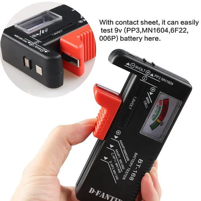 Alt view image 4 of 7 - Battery Tester, Universal Battery Checker Small Battery Testers for AAA AA C D 9V 1.5V Button Cell Household Batteries Model BT-168