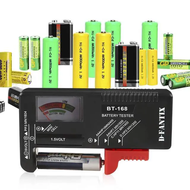 Alt view image 7 of 7 - Battery Tester, Universal Battery Checker Small Battery Testers for AAA AA C D 9V 1.5V Button Cell Household Batteries Model BT-168