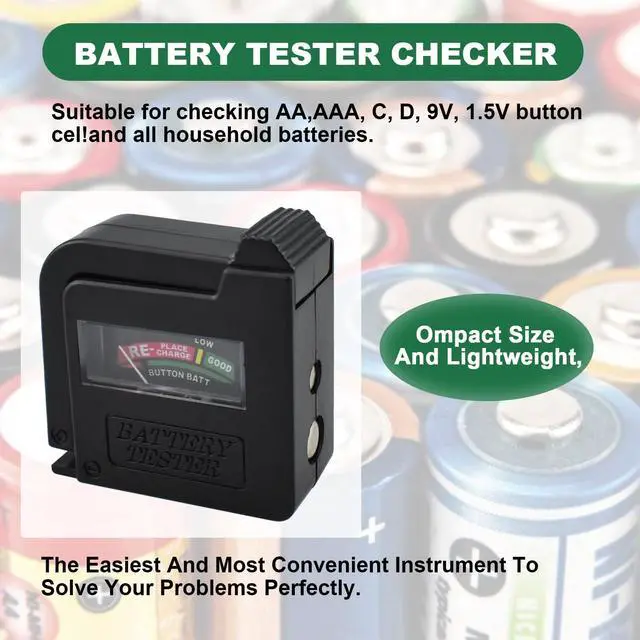 Alt view image 2 of 7 - 1Pc BT-860 Universal Small Battery Volt Tester Checker, High Accuracy Portable Digital Battery Capacity Monitor for AA AAA C D 9V 1.5V Batteries