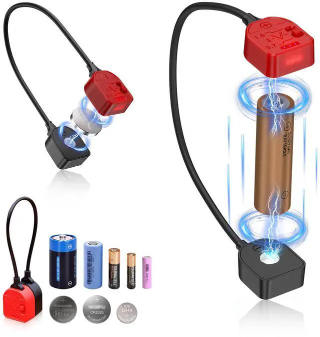 Main image of Portable Magnetic Battery Tester for AA AAA C CR2032, Compact Universal Battery Checker with 3 Indicator Lights for CR2025 CR2450 LR44 Double Triple A D 1.5V 3V 3.7V Button Coin Cell Household Battery