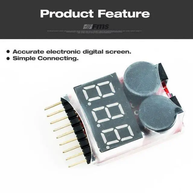 Alt view image 3 of 6 - Rc Plane Rc Airplane Lipo Battery Voltage Checker FMSBVT01