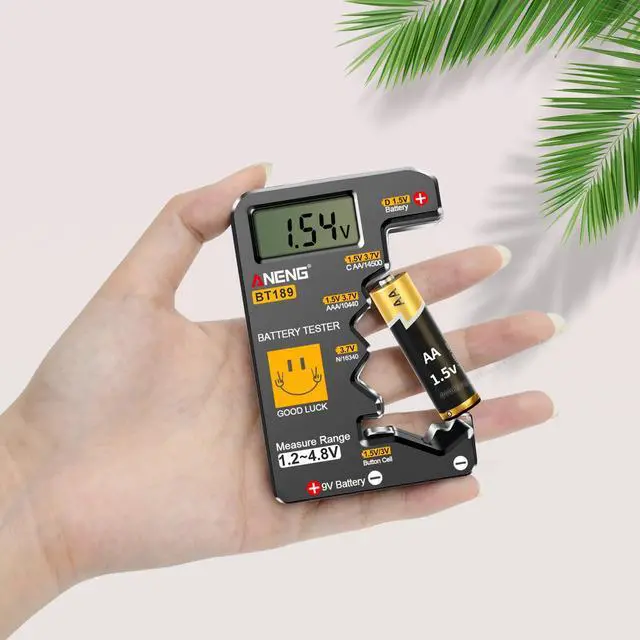 Alt view image 7 of 7 - BT189 Battery Tester for AAA,AA,C,D,9V,F,6F22,1.5V/3V Button Batteries,LCD Display Household Battery Detector,Detects Battery Power By Voltage,Universal Battery Checker