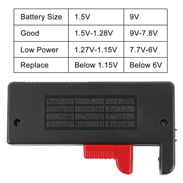 Alt view image 4 of 6 - 4PACK Digital Battery Tester Volt Checker for AA AAA C D 9V 1.5V Button Cell BT-168D LCD Display