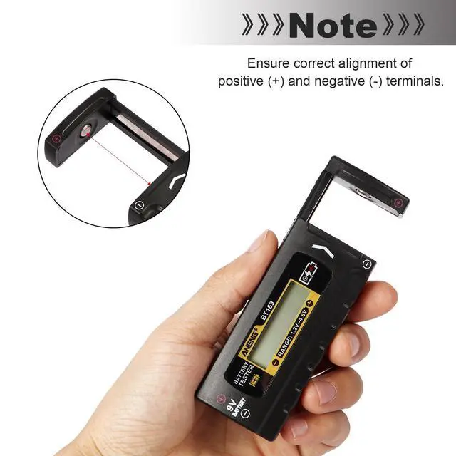 Alt view image 2 of 7 - Digital Battery Tester, Universal Battery Checker with LCD for for AA/AAA/C/D/9V/Button Cells