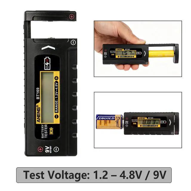 Alt view image 3 of 7 - Digital Battery Tester, Universal Battery Checker with LCD for for AA/AAA/C/D/9V/Button Cells