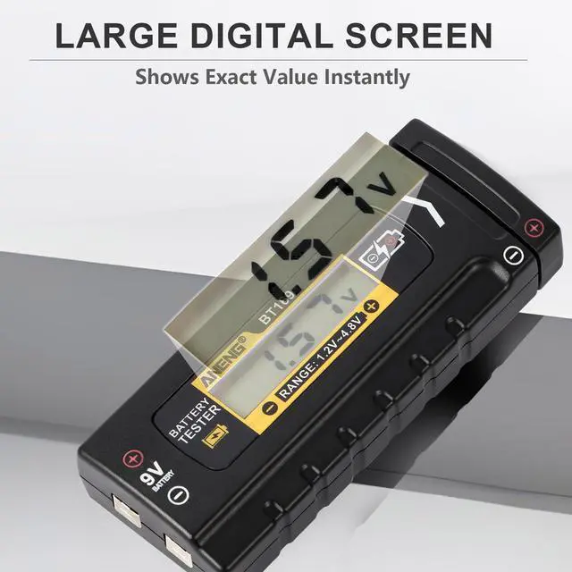 Alt view image 4 of 7 - Digital Battery Tester, Universal Battery Checker with LCD for for AA/AAA/C/D/9V/Button Cells