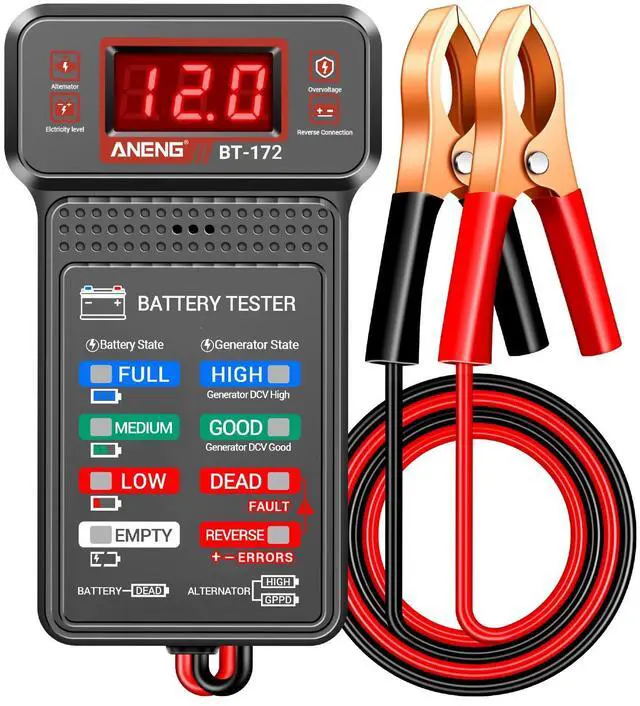 Main image of Car Battery Tester,12V Digital Automotive Batteries Tester,Alternator Charging Analyzer,Voltmeter with LCD Display and LED Indication, Voltage Indicator for Car Truck Motorcycle Electrical Tools