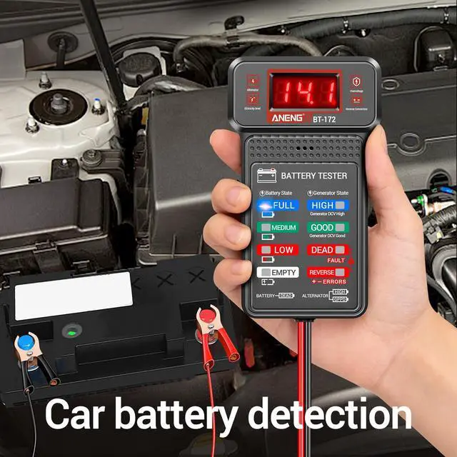 Alt view image 4 of 7 - Car Battery Tester,12V Digital Automotive Batteries Tester,Alternator Charging Analyzer,Voltmeter with LCD Display and LED Indication, Voltage Indicator for Car Truck Motorcycle Electrical Tools