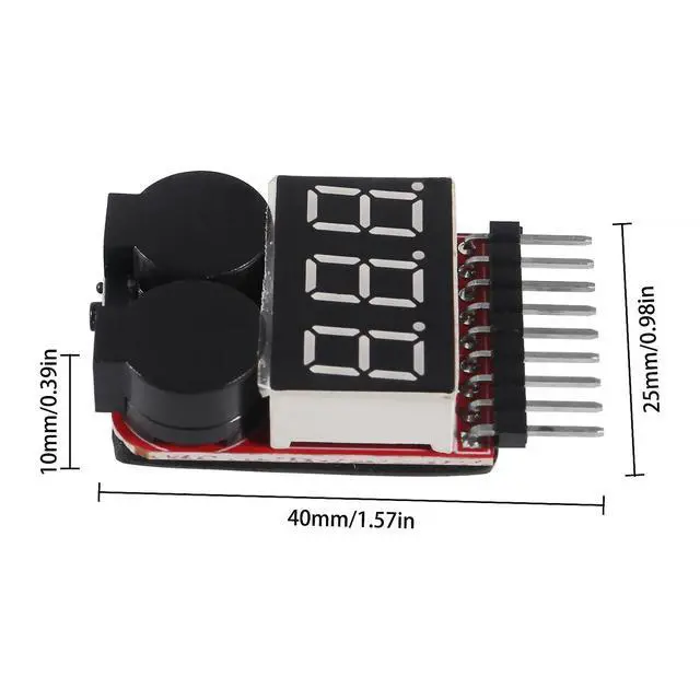Alt view image 5 of 7 - 6pcs Lipo Battery Checker RC Battery Low Voltage Buzzer Alarm Voltage Tester Monitor for 1-8S Lipo Life LiMn Li-ion Battery