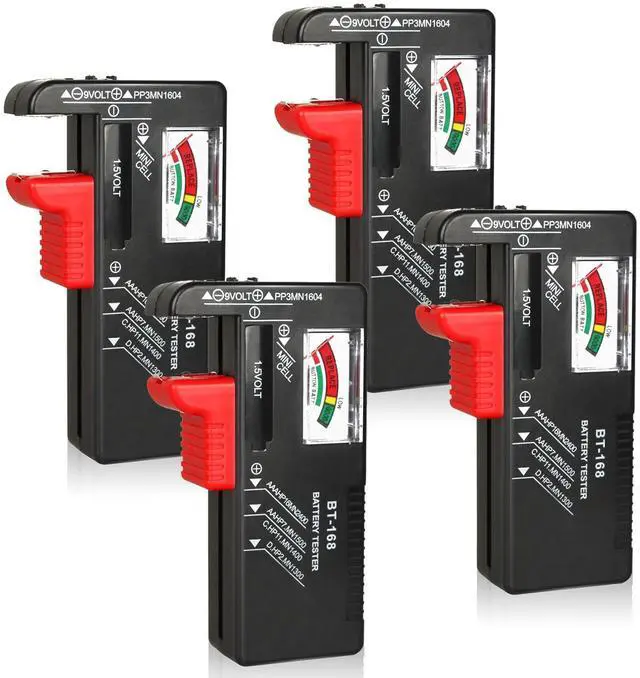 Main image of 4Pcs Battery Tester for AA AAA C D 9V 1.5V Household Batteries
