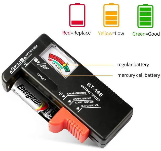 Alt view image 6 of 7 - 4Pcs Battery Tester for AA AAA C D 9V 1.5V Household Batteries