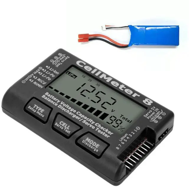 Alt view image 5 of 7 - Digital Battery Capacity Checker Tester, Battery Balance Discharger Servo Tester for LiPo NiCd NiMH LiF LiIon Batteries Servo Testing Capability (Black)
