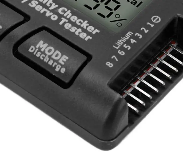 Alt view image 6 of 7 - Digital Battery Capacity Checker Tester, Battery Balance Discharger Servo Tester for LiPo NiCd NiMH LiF LiIon Batteries Servo Testing Capability (Black)