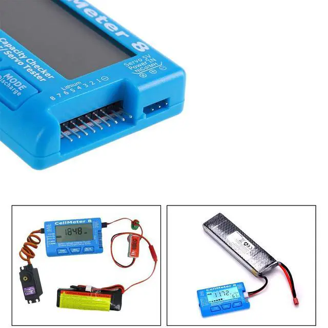 Alt view image 3 of 6 - RC CellMeter 8 Digital 1S-8S Battery Capacity Checker Battery Voltage Tester LCD Backlight for LiPo Life Li-ion NiMH Nicd