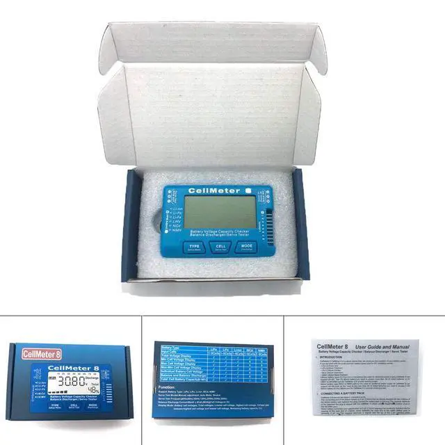 Alt view image 5 of 6 - RC CellMeter 8 Digital 1S-8S Battery Capacity Checker Battery Voltage Tester LCD Backlight for LiPo Life Li-ion NiMH Nicd