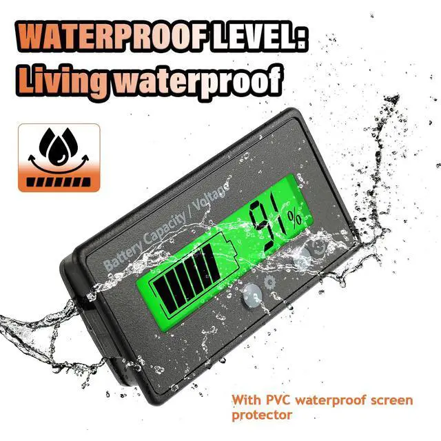 Alt view image 4 of 7 - 2 Pieces Battery Capacity Voltmeter Monitor (Green Light)