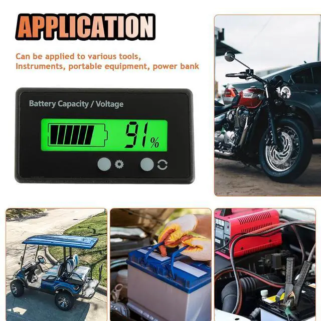 Alt view image 7 of 7 - 2 Pieces Battery Capacity Voltmeter Monitor (Green Light)