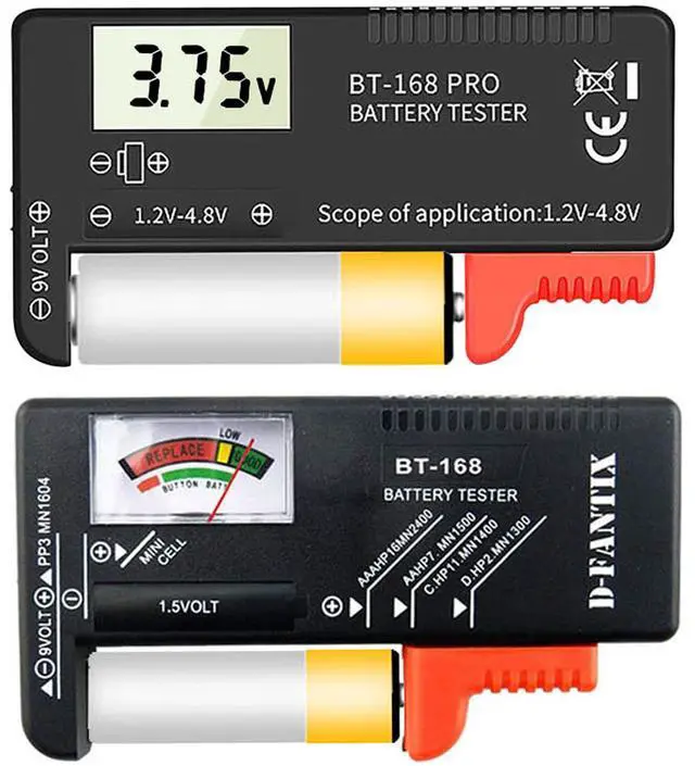 Main image of 2PCS Battery Tester Checker Digital LCD Universal Battery Tester Monitor for AA AAA C D 9V 1.5V 1.2~4.8V Batteries Household Battery Testers Power Meter