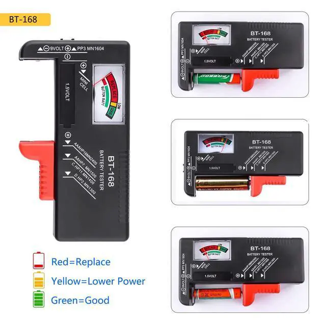 Alt view image 3 of 6 - 2PCS Battery Tester Checker Digital LCD Universal Battery Tester Monitor for AA AAA C D 9V 1.5V 1.2~4.8V Batteries Household Battery Testers Power Meter