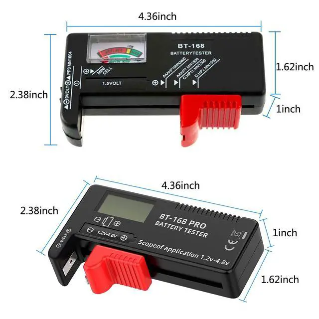 Alt view image 6 of 6 - 2PCS Battery Tester Checker Digital LCD Universal Battery Tester Monitor for AA AAA C D 9V 1.5V 1.2~4.8V Batteries Household Battery Testers Power Meter