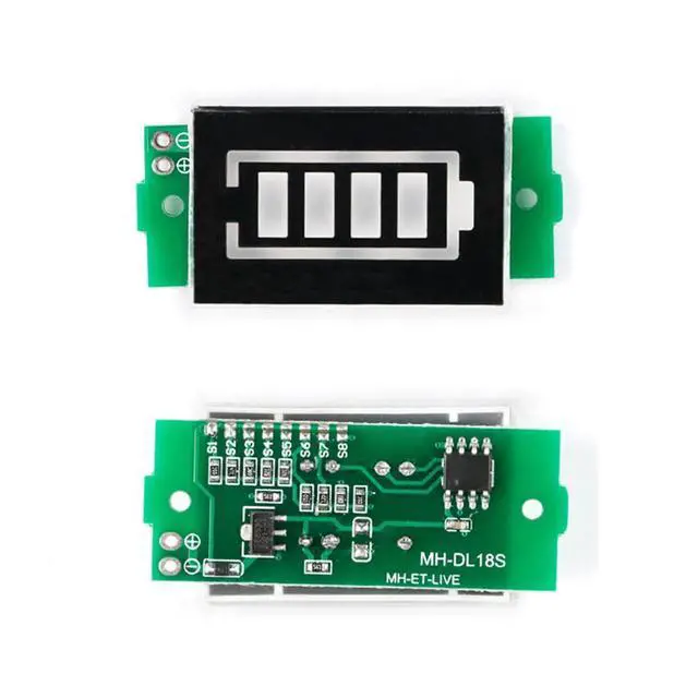 Alt view image 3 of 7 - 1S 2S 3S 4S 5S 6S 7S 8S 1-8S Lithium Battery Capacity Indicator Module 4 Sections Green LED Display Tester Li-po Li-ion (5 Pack)