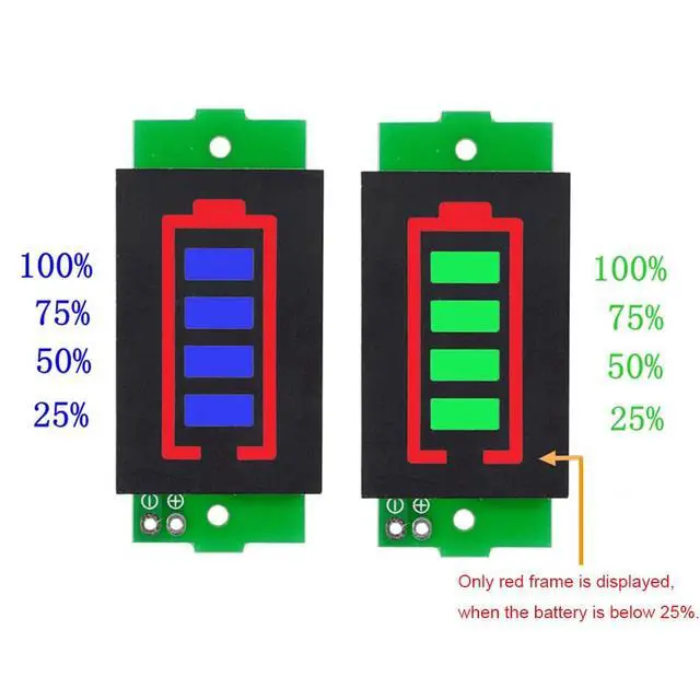 Alt view image 5 of 7 - 1S 2S 3S 4S 5S 6S 7S 8S 1-8S Lithium Battery Capacity Indicator Module 4 Sections Green LED Display Tester Li-po Li-ion (5 Pack)