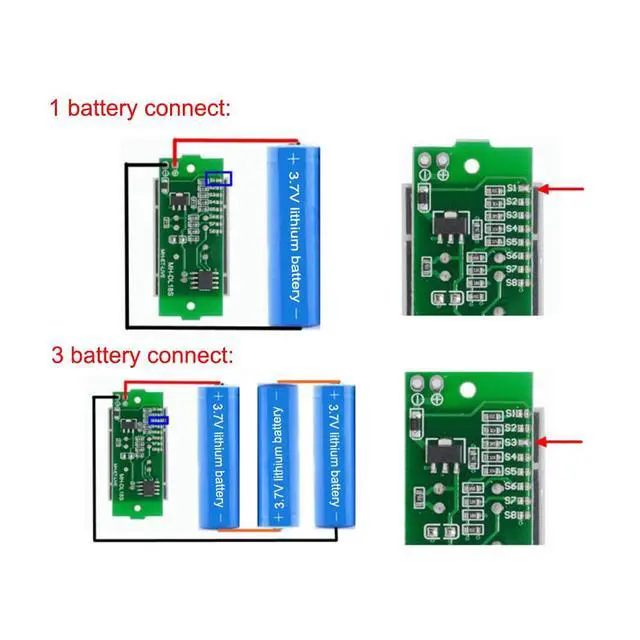 Alt view image 6 of 7 - 1S 2S 3S 4S 5S 6S 7S 8S 1-8S Lithium Battery Capacity Indicator Module 4 Sections Green LED Display Tester Li-po Li-ion (5 Pack)