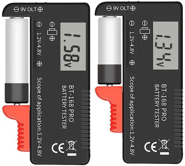 Main image of Battery Tester Checker Digital LCD Universal Battery Tester Monitor for AA AAA 9V 1.5V 1.2~4.8V Batteries,Household Battery Life Level Testers Power Meter (168PRO*2)