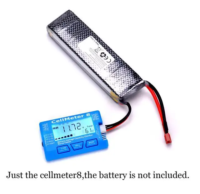 Alt view image 2 of 7 - RC CellMeter 8 Digital Battery Capacity Checker Battery Voltage Tester LCD Backlight for LiPo Life Li-ion NiMH Nicd