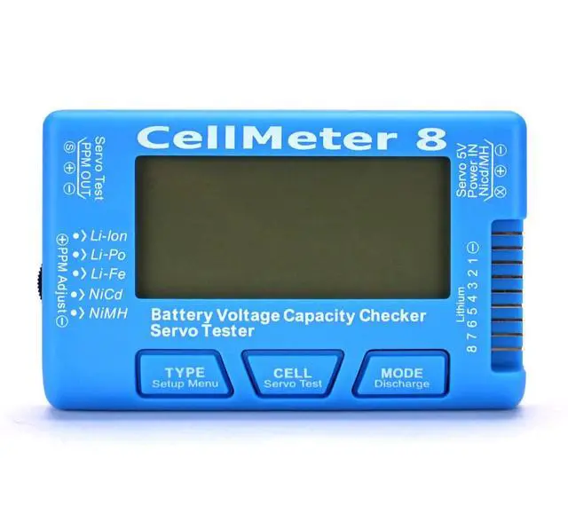 Alt view image 7 of 7 - RC CellMeter 8 Digital Battery Capacity Checker Battery Voltage Tester LCD Backlight for LiPo Life Li-ion NiMH Nicd