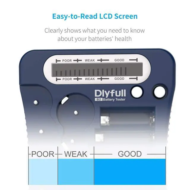 Alt view image 3 of 6 - Battery Tester, Dlyfull LCD Display Universal Battery Checker for AA AAA C D 9V CR2032 CR123A CR2 CRV3 2CR5 CRP2 1.5V/3V Button Cell Batteries, 1x AAA Batteries Included