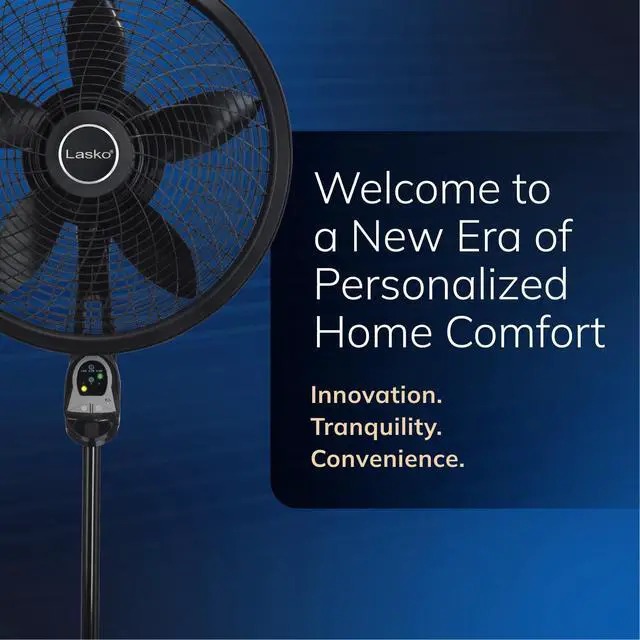 Alt view image 7 of 7 - Oscillating Cyclone Pedestal Fan with Remote Control - Cooling Standing Fan for Bedroom, Living Room, and Home Office - Adjustable Height - 3 Quiet Speeds - 1843 - 18" Blade Diameter - Black