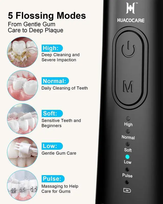 Alt view image 7 of 7 - Upgraded Pro Dental Care Kit: 5-Mode Water Flosser & 50,000 VPM Sonic Electric Toothbrush | Premium Oral Clean Set with Enhanced Cleaning Modes, Larger Tank & Refined Design for Advanced Gum Health