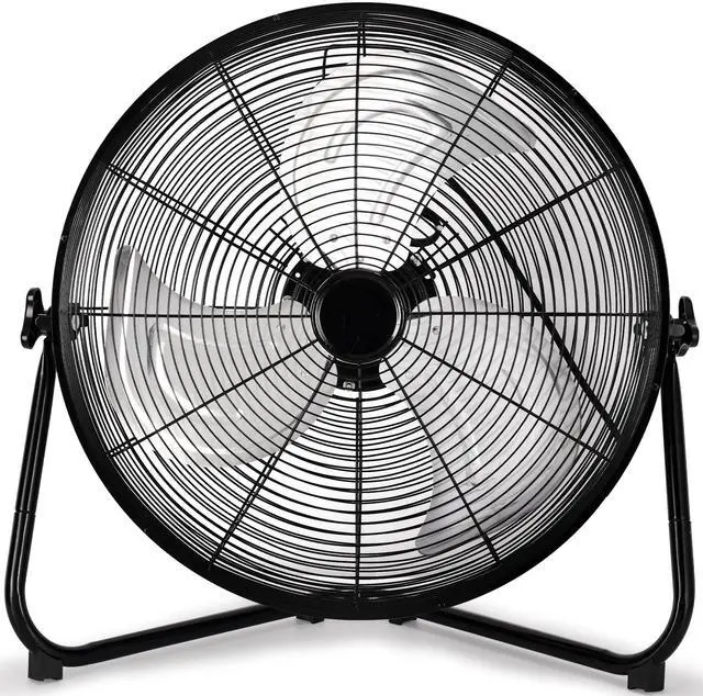 Main image of 20 Inch High Velocity Heavy Duty Fan, Metal Industrial Floor Fan with Wall-Mounting System, 3 Speed Garage Cooling Fans with 360° Adjustbale Tilting for Warehouse,Workshop and Factory, Black