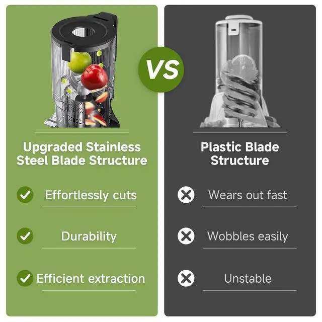 Alt view image 4 of 7 - Cold press Juicer Machines with 5.2" Extra Self-Feeding for Whole Vegetable & Fruit, Juice Extractor with Large Auger & Triple Strainers, Easy to Clean, High Juice Yield, Stainless Steel Silver