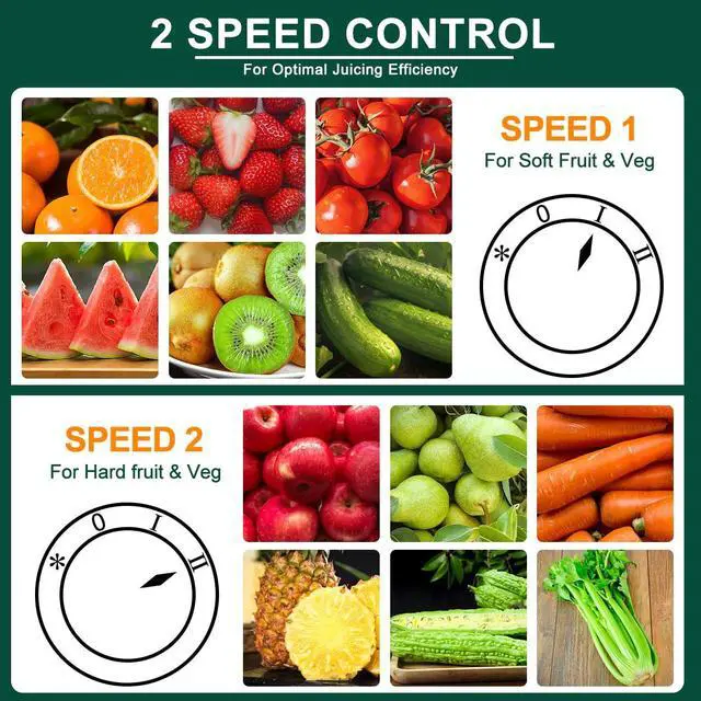 Alt view image 3 of 5 - Juicer Machine, 500W Centrifugal Juicer Extractor with 3 Speed & Wide Mouth 3 Feed Chute for Fruit Vegetable, High Yield Juicer Included Cleaning Brush for Easy to Clean