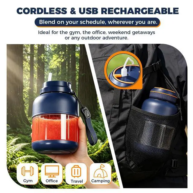 Alt view image 5 of 6 - Portable Wireless Juicer Cup, 38 Blades USB Rechargeable Blender