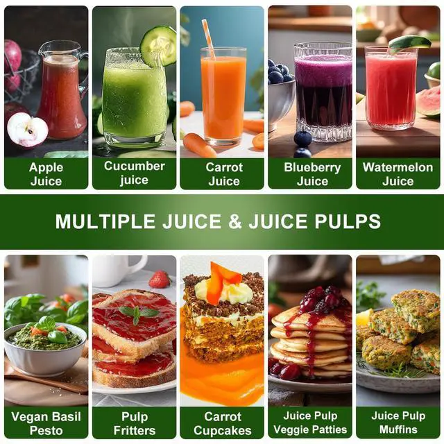 Alt view image 4 of 5 - Juicer Machine, 500W Centrifugal Juicer Extractor with 3 Speed & Wide Mouth 3 Feed Chute for Fruit Vegetable, High Yield Juicer Included Cleaning Brush for Easy to Clean