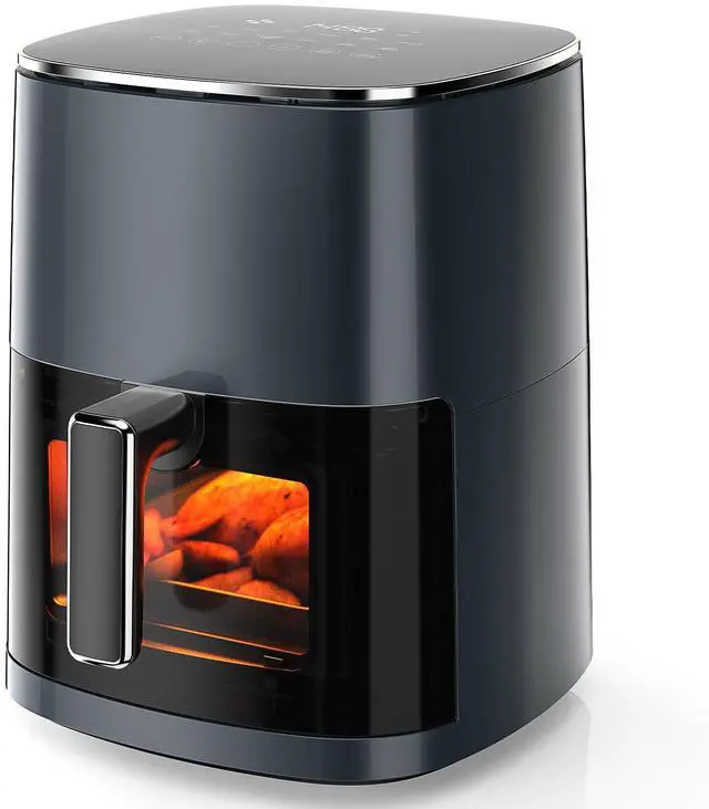 Main image of Air Fryer 6 Quarts with Window, 12-in-1 Square Airfryer Oven for Family, 400°F Rapid Air Crispy Technology, Roast Bake Dehydrate, Nonstick & Easy-Clean Basket