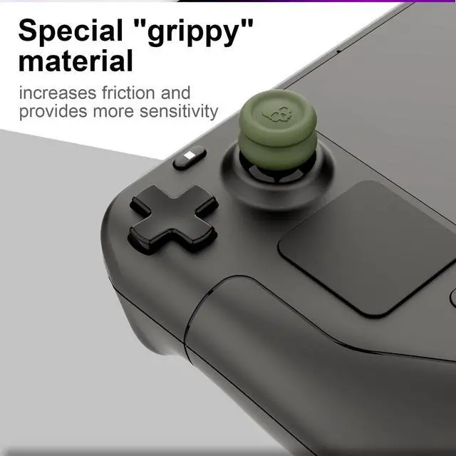Alt view image 3 of 7 - Skin, CQC and FPS Thumb Grips Joystick Cap Analog Stick Cover for Steam Deck/OLED and ROG Ally, Ally X- Black, Set of 6