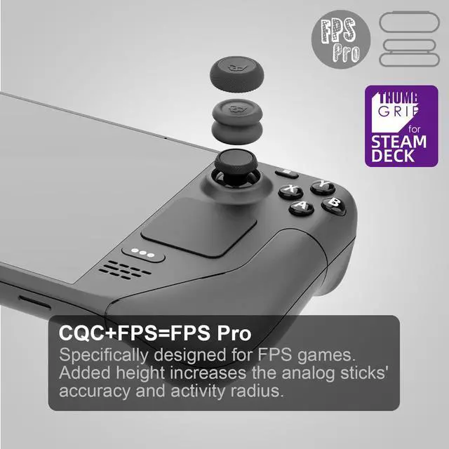Alt view image 6 of 7 - Skin, CQC and FPS Thumb Grips Joystick Cap Analog Stick Cover for Steam Deck/OLED and ROG Ally, Ally X- Black, Set of 6