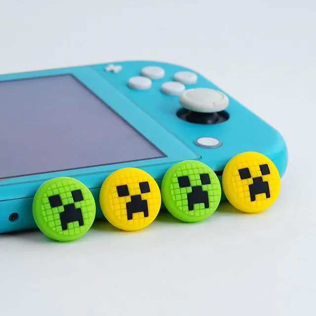 Alt view image 3 of 6 - Cute Thumb Grips Caps Compatible with Switch 1/OLED/Lite Joy con, Kawaii Joystick Cap Grip 4PCS Soft Silicone Switch Thumb Grips Protective Ergonomic Button Cover, Green