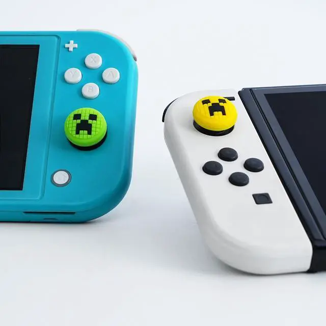 Alt view image 4 of 6 - Cute Thumb Grips Caps Compatible with Switch 1/OLED/Lite Joy con, Kawaii Joystick Cap Grip 4PCS Soft Silicone Switch Thumb Grips Protective Ergonomic Button Cover, Green