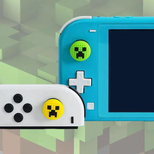 Alt view image 5 of 6 - Cute Thumb Grips Caps Compatible with Switch 1/OLED/Lite Joy con, Kawaii Joystick Cap Grip 4PCS Soft Silicone Switch Thumb Grips Protective Ergonomic Button Cover, Green