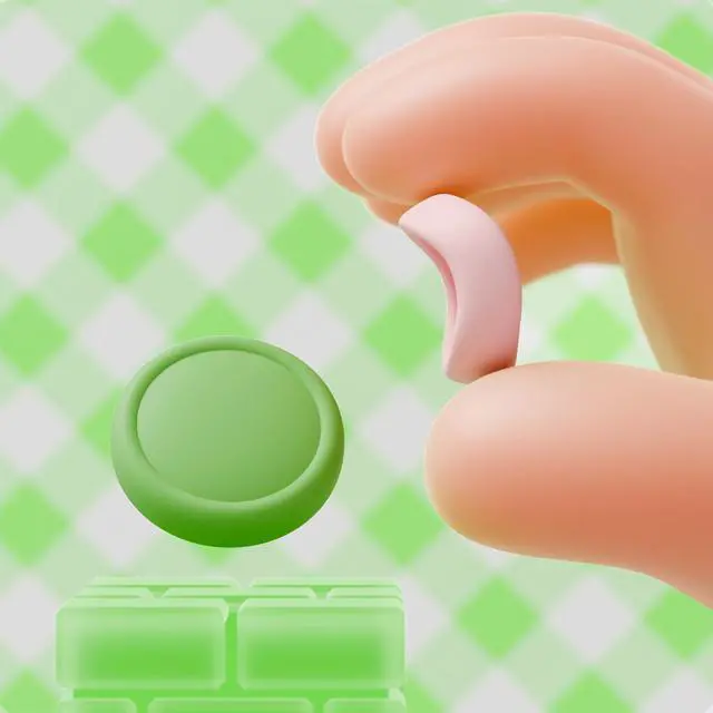 Alt view image 7 of 7 - Button Caps + Thumb Grip Set for Nintendo Switch 2, 8 Silicone Colorful ABXY Directional Button Covers & 4 Joystick Caps for Joycon - White & Pink & Antique Yellow & Matcha Green