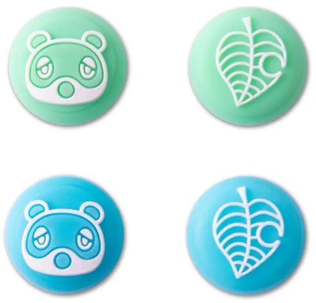 Main image of 4PCS Cute Switch Thumb Grip Caps for Nintendo Switch OLED/Lite Console, Joystick Cap Kawaii Soft Silicone Analog Stick Button Cover for NS Joycon Controller, Leaf Bear