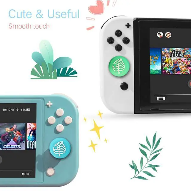Alt view image 3 of 7 - 4PCS Cute Switch Thumb Grip Caps for Nintendo Switch OLED/Lite Console, Joystick Cap Kawaii Soft Silicone Analog Stick Button Cover for NS Joycon Controller, Leaf Bear